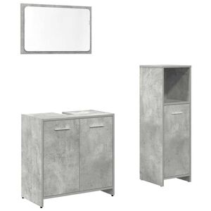 vidaXL Set muebles de ba&ntilde;o 2 piezas madera contrachapada gris hormig&oacute;n