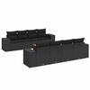 vidaXL Set de sof&aacute;s de jard&iacute;n 8 piezas y cojines rat&aacute;n sint&eacute;tico negro