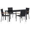 vidaXL Conjunto de Comedor de Jard&iacute;n 5 uds. Negro