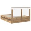 vidaXL Estructura de cama con cabecera Roble Artesanal 150 x 200 cm