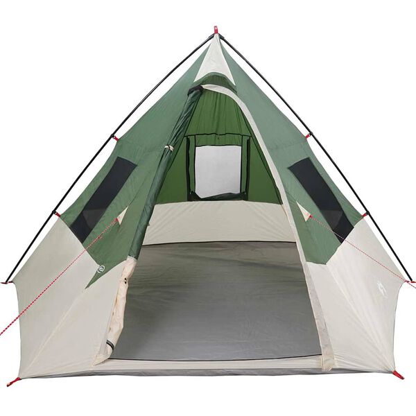 vidaXL Carpa Tipi con techo Verde 383 x 338 x 217 cm tafetán