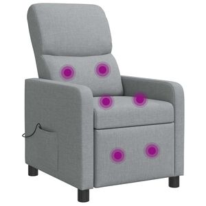 vidaXL Silla de masajes reclinable Gris Claro Tela