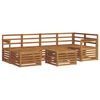 vidaXL Conjunto de sof&aacute;s de exterior 7 uds. Natural Poli&eacute;ster
