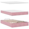vidaXL Cama otomana con colch&oacute;n terciopelo rosa 120x190 cm
