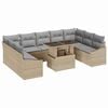 vidaXL Juego de Sof&aacute; 10 uds. Beige y Gris Claro rat&aacute;n sint&eacute;tico