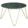 vidaXL Mesa de centro piedra real textura de m&aacute;rmol verde 65x65x42 cm