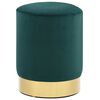 vidaXL Taburete de terciopelo 28 x 36 cm verde oscuro y dorado
