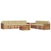 vidaXL Conjunto de sof&aacute;s de exterior con coj&iacute;n 8 pcs Natural y Beige