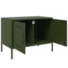 vidaXL Muebles de TV 2 piezas acero verde oliva 68x39x50,5 cm
