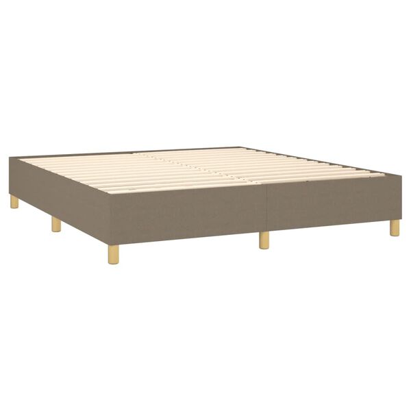vidaXL Cama box spring con colch&oacute;n tela gris taupe 200x200 cm