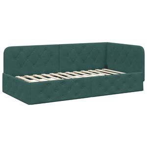 vidaXL Estructura de cama en esquina Verde oscuro 90 x 190 cm