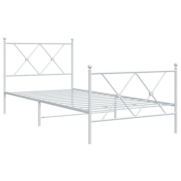vidaXL Estructura cama sin colchón con estribo metal blanco 90x200 cm