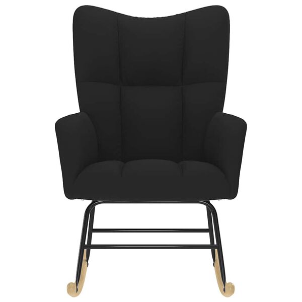 vidaXL Silla mecedora de tela negro