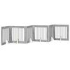 vidaXL Puerta para perros plegable con soportes 6 uds. Sonoma gris