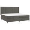 vidaXL Cama box spring colch&oacute;n y LED terciopelo gris oscuro 200x200 cm