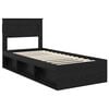 vidaXL Estructura de cama Negro 75 x 190 cm Madera de pino macizo
