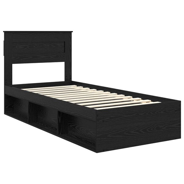 vidaXL Estructura de cama Negro 75 x 190 cm Madera de pino macizo