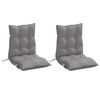 vidaXL Cojines para silla con respaldo bajo 2 uds tela Oxford gris