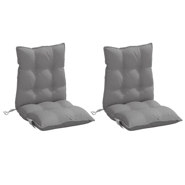 vidaXL Cojines para silla con respaldo bajo 2 uds tela Oxford gris