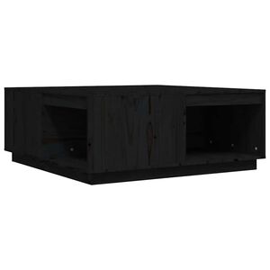 vidaXL Mesa de centro madera maciza de pino negro 100x101x40,5 cm