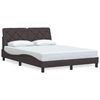 vidaXL Estructura de cama sin colch&oacute;n tela marr&oacute;n oscuro 140x190 cm