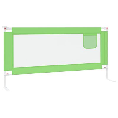 vidaXL Barandilla de seguridad cama de niño verde tela 190x25 cm