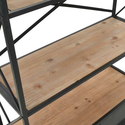 vidaXL Estantería de madera maciza de abeto y acero 80x32,5x180 cm