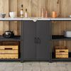 vidaXL Almacenamiento de cocina con puerta Negro 60 x 50 x 92 cm Acero