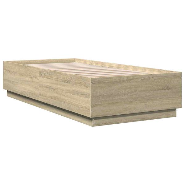 vidaXL Estructura de cama madera de ingeniería roble Sonoma 100x200 cm