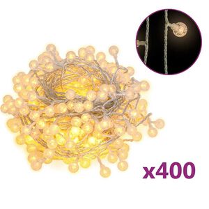 vidaXL Guirnalda de luces globos 8 funciones 40m 400 LED blanco cálido