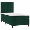 vidaXL Cama box spring colch&oacute;n y LED terciopelo verde oscuro 90x190 cm