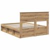 vidaXL Estructura de cama con cabecera Roble Artesanal 140 x 190 cm