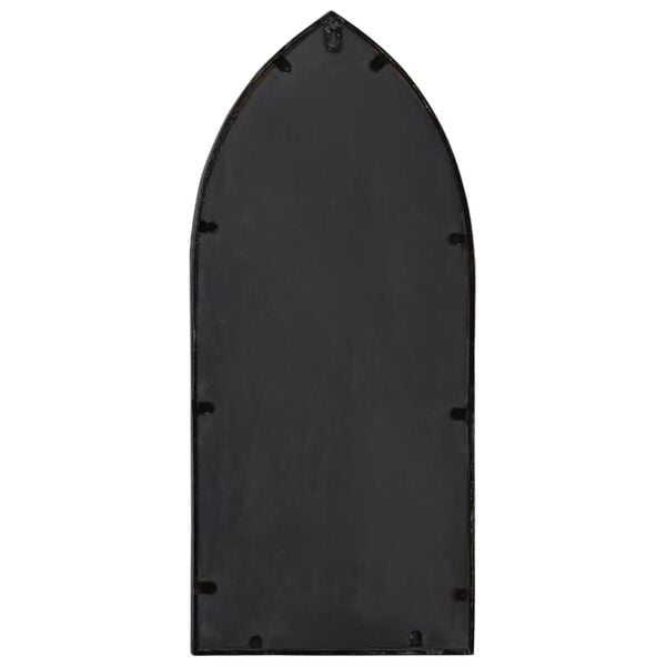 vidaXL Espejo de jard&iacute;n hierro negro para exterior 70x30 cm