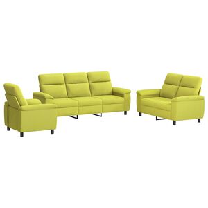 vidaXL Juego de Sof&aacute; 3 pcs Verde claro Tela