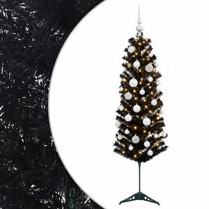 vidaXL &Aacute;rbol de Navidad artificial estrecho con bolas 120 cm 150 LED