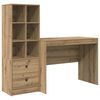 vidaXL Escritorio con caj&oacute;n 2 pcs Roble artesanal