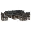 vidaXL Conjunto de sof&aacute;s de jard&iacute;n 9 uds. Gris rat&aacute;n sint&eacute;tico