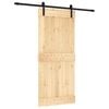 vidaXL Puerta Corredera 90 x 210 cm Natural y negro
