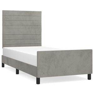 vidaXL Estructura de cama sin colch&oacute;n terciopelo gris claro 90x190 cm