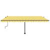 vidaXL Toldo de pie retráctil manual amarillo y blanco 500x350 cm