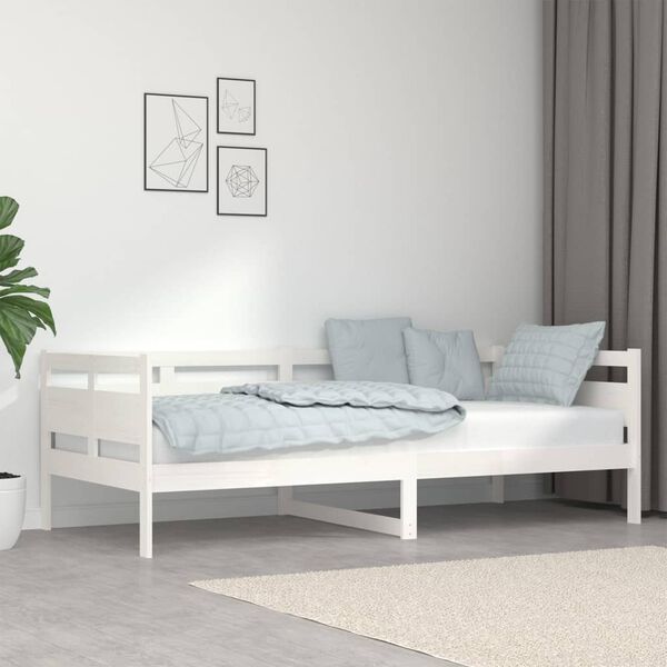 vidaXL Sof&aacute; cama sin colch&oacute;n madera maciza de pino blanco 90x200 cm