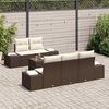 vidaXL Conjunto de sofá de jardín 6 pcs Marrón ratán sintético