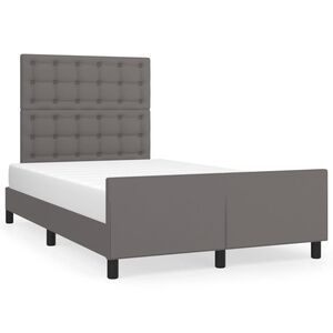 vidaXL Estructura de cama sin colch&oacute;n cuero sint&eacute;tico gris 120x200 cm