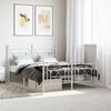 vidaXL Estructura cama sin colch&oacute;n con estribo metal blanco 140x190 cm