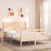 vidaXL Estructura de cama con cabecero madera maciza 140x190 cm