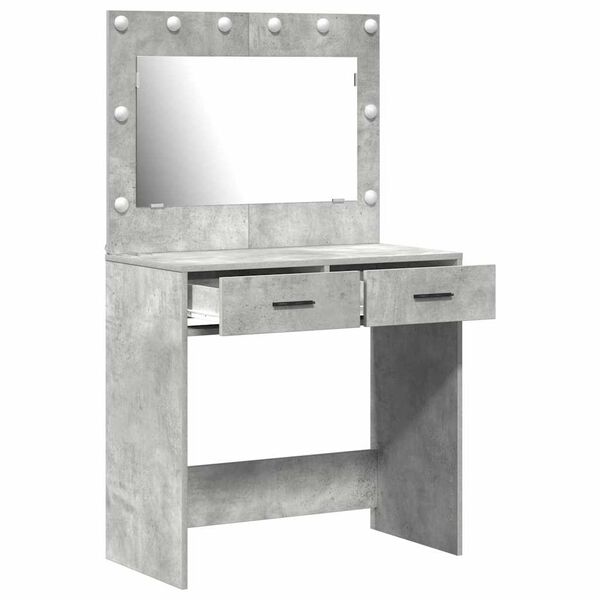 vidaXL Mesa de Tocador con cajón Gris hormigón 78.5 x 41 x 135 cm