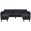 vidaXL Sof&aacute; 3 pcs Negro 250 x 188 x 76 cm Terciopelo
