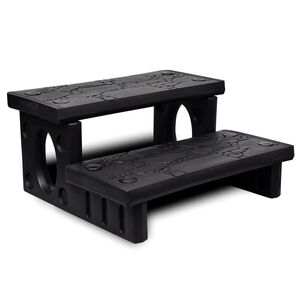vidaXL Escalones para ba&ntilde;era de hidromasaje negro