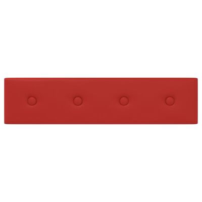 vidaXL Paneles pared 12 uds cuero sintético rojo tinto 60x15 cm 1,08m²