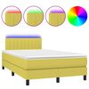 vidaXL Cama box spring con colch&oacute;n y LED tela verde 120x200 cm